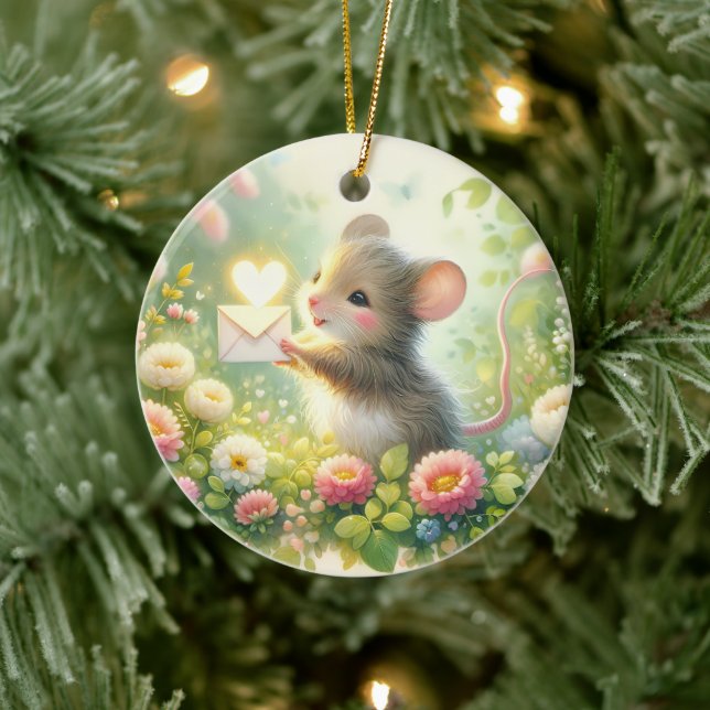 Stugmus älsklingsbrev äng julgransprydnad keramik (Träd)