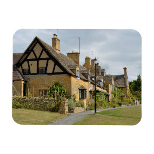 Stugor i Broadway, Cotswolds rektangelmagnet Magnet