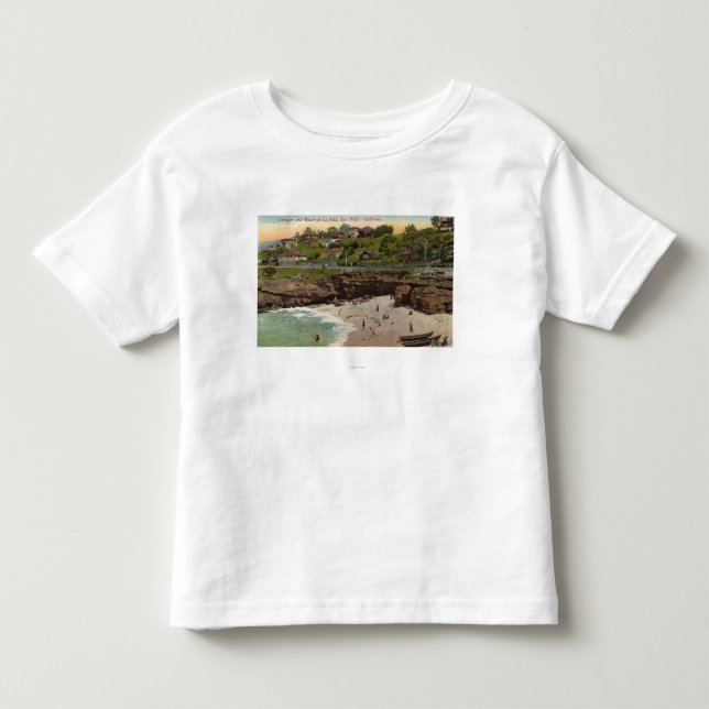 Stugor och strand på La Jolla T-shirt (Framsida)