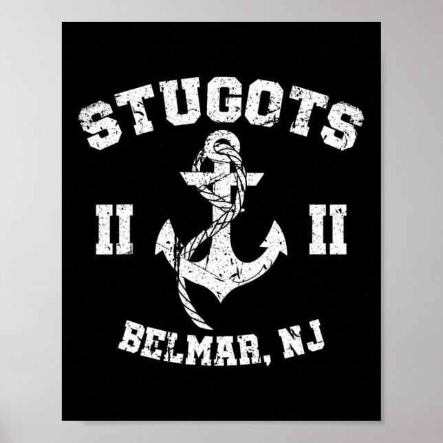 Stugots Belmar Nj Ankar Distressed Sarcastic Båt Poster (Framsidan)