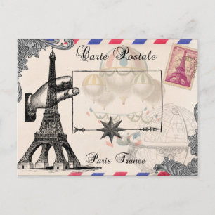 Stugstilen Paris Frankrike Resa Postkort Vykort