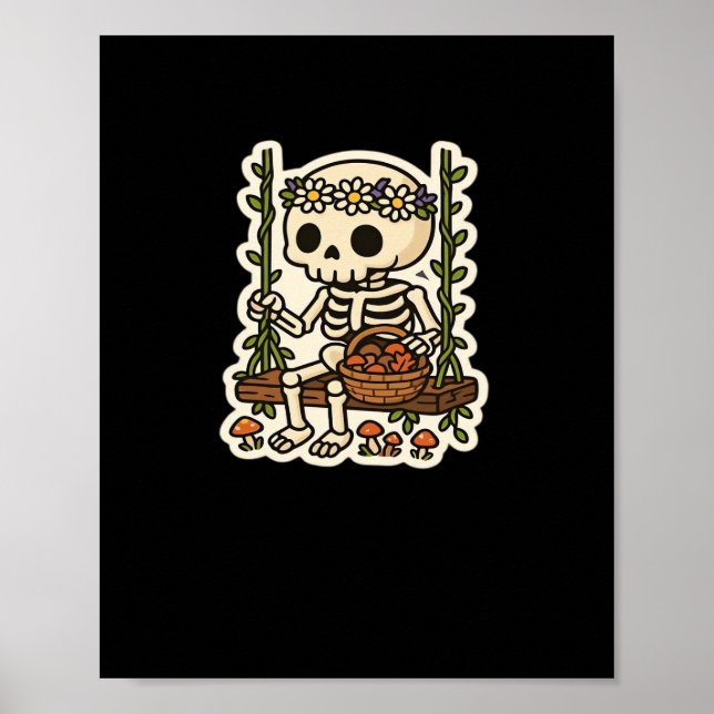 Stugträdgårds Skelett Med Blomkrona Poster (Framsidan)