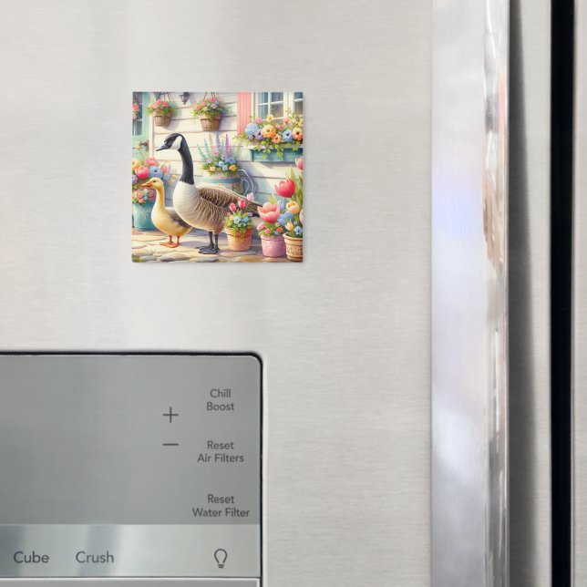 Stugträdgårdsgäss Vårillustration Magnet (In Situ (Fridge))