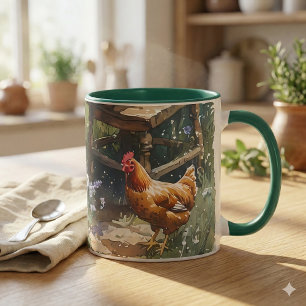 Stugträdgårdste-morgon i akvarell mugg