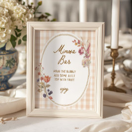Stugutfylld Gingham Mimosa Bar för Förälskelse Poster