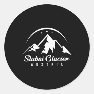 Stui Glacier Austria Ski Resort Skiing Snowboardin Runt Klistermärke