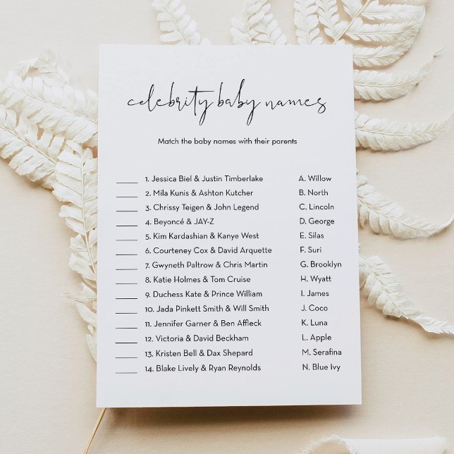 Stulfiendskap Baby Namn Baby Shower Game Inbjudningar (Skapare uppladdad)