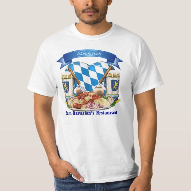 Stummtisch zumbavarians restaurang tee shirt (Framsida)