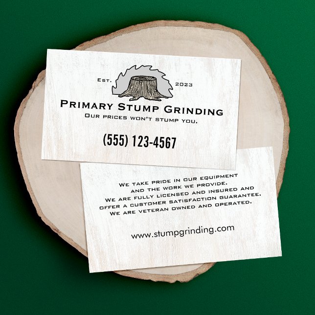 Stump Grinding Saw Träd Trunk Visitkort (Skapare uppladdad)