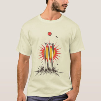 Stumpar Söndertrasade T20 Cricket Grafik T-shirt