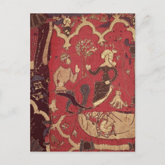 Stumparbete som skildrar Tristan och Isolde Vykort (Framsida)