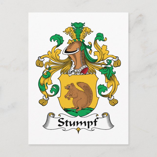 Stumpf Family Crest Vykort (Framsida)