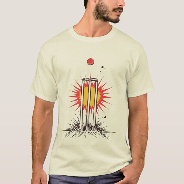 Stumps Shattered T20 Cricket Graphic Tee (Framsida)