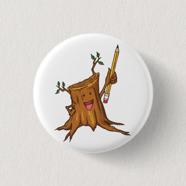 Stumpy knäppas (liten) vit knapp (Framsida)