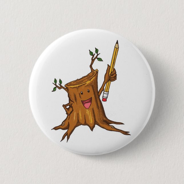 Stumpy knäppas (standard) vit knapp (Framsida)