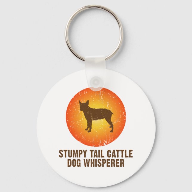 Stumpy Svan Cattle Hund Nyckelring (Framsida)