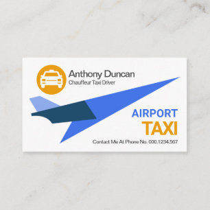 Stunda Blue Jet Flygplan Liftoff Airport Taxi Ride Visitkort