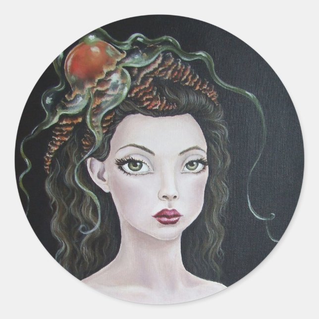 Stungande Runt Klistermärke (Framsida)