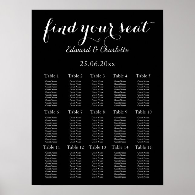 Stunkning Black Bröllop Poster (Framsidan)