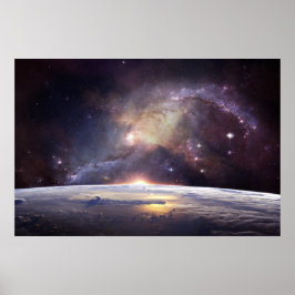 Stunnande galaxer och jord poster