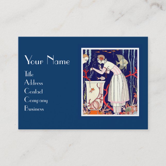 STUNNANDE LITE FISK, DECO BEAUTY MODE MONOGRAM VISITKORT (Framsida)