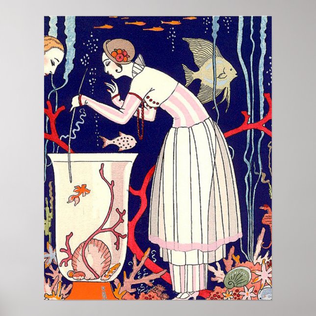 STUNNANDE LITEN FISK,ART DECO BEAUTY MODE POSTER (Framsidan)