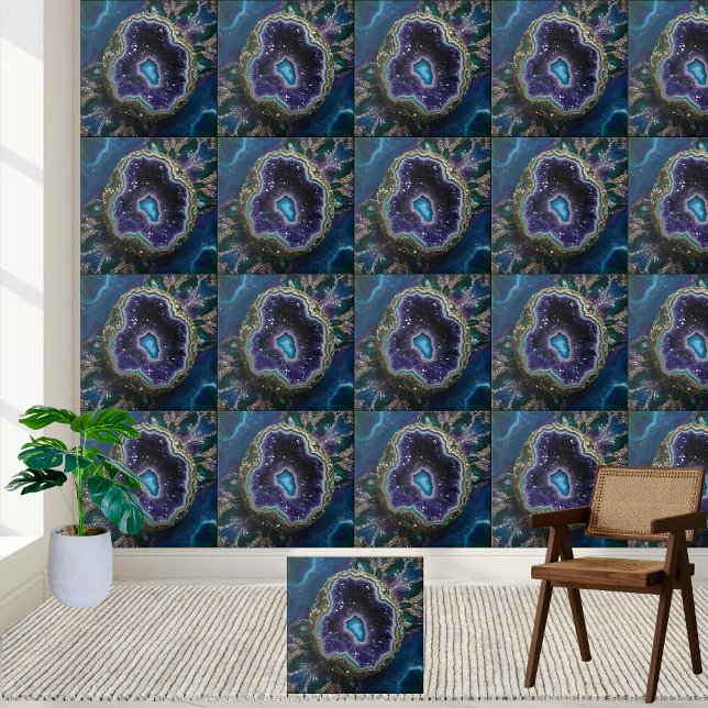 Stunning Amethyst Geode Tile Kakelplatta (Stunning Amethyst Geode Tile)