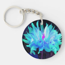 Stunning Aqua Blue och Grönt Cactus Dahlia