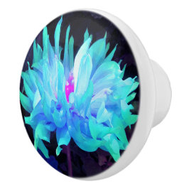 Stunning Aqua Blue och Grönt Cactus Dahlia Knopp