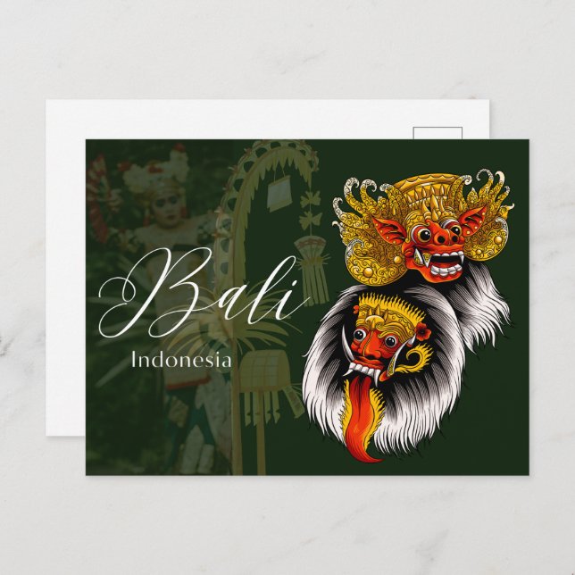 Stunning Barong Bali-postkort Helg Vykort (Fram/baksida)