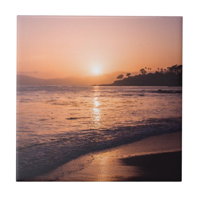 Stunning Beach Sunset Kakelplatta (Framsidan)