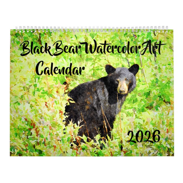 Stunning Bear Wildlife Watercolor Paintings Art Ca Kalender (Omslag)