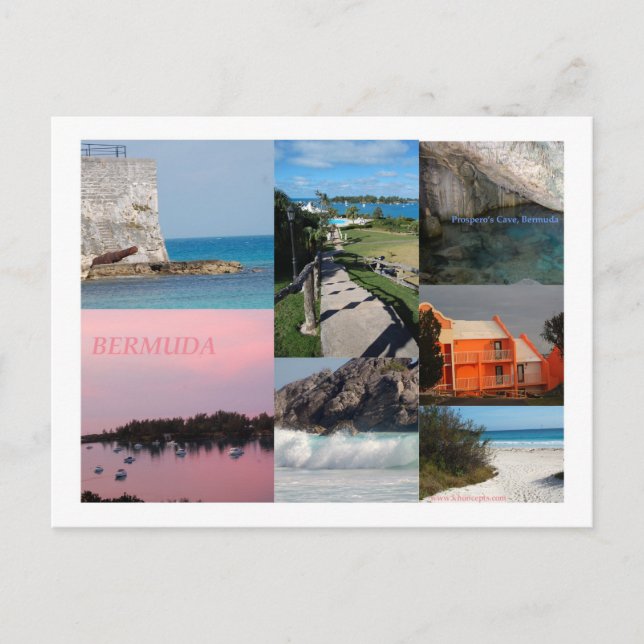Stunning Bermuda Photo Collage Vykort (Framsida)