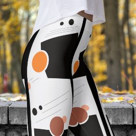 Stunning Black and White Abstrakt Mönster Leggings