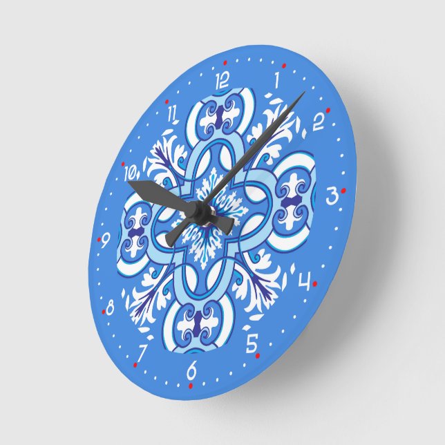 💙 Stunning blue Azulejos Rund Klocka (Vinkel)