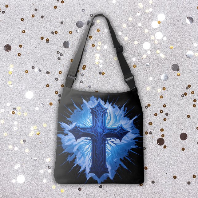 Stunning Blue Christian Kor på svart | Axelväska (Skapare uppladdad)
