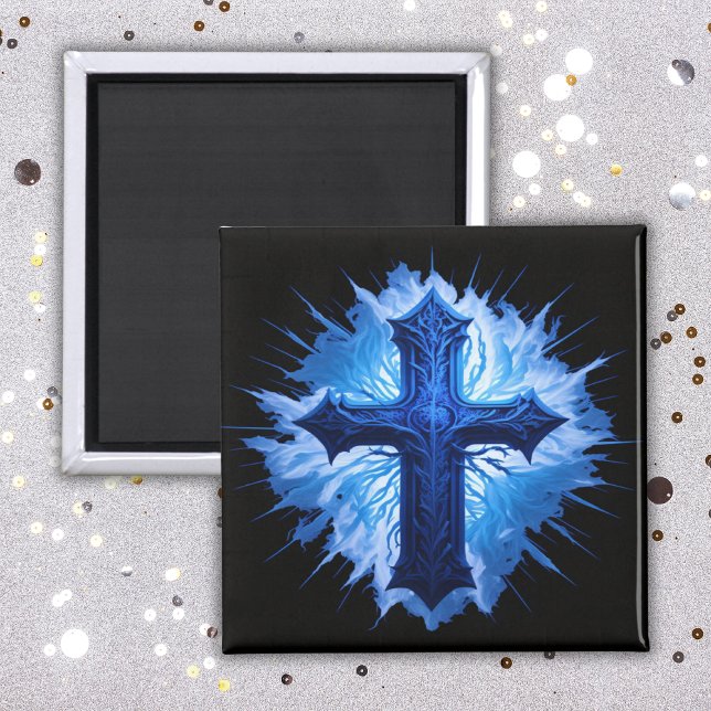 Stunning Blue Christian Kor på svart | Magnet (Skapare uppladdad)