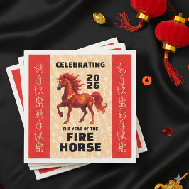 Stunning Chinese Year of the Fire Horse 2026 Pappersservett