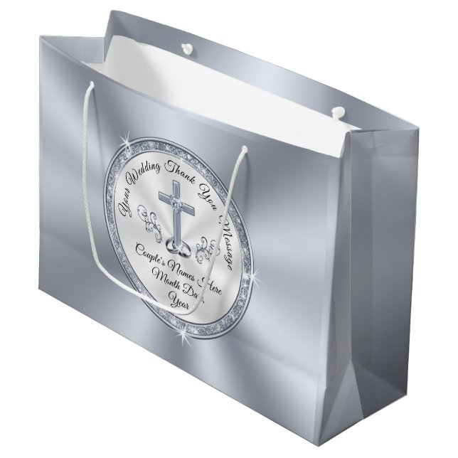 Stunning CHRISTIAN, Personlig Bröllop Gift Bags (Framsidan Vinklad)