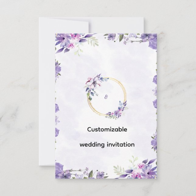 Stunning Customizable Wedding Invitation - Elegant Inbjudningar (Framsida)