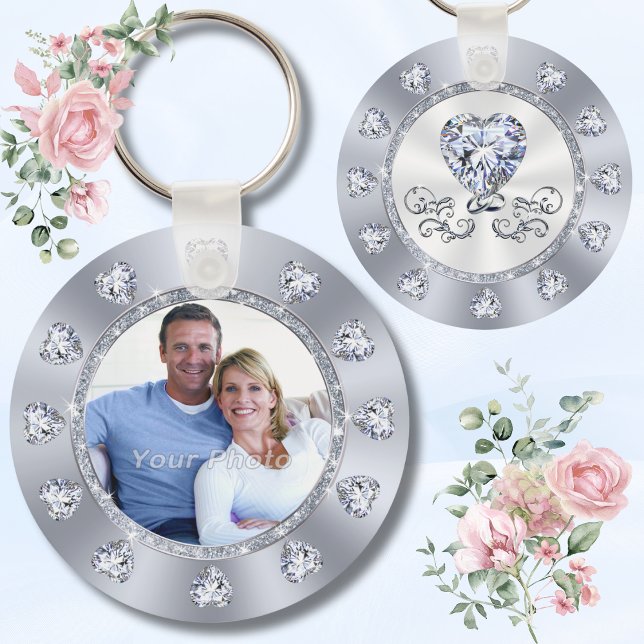 Stunning Diamond Heart Billigt, Photo Wedding Fava Nyckelring (Diamond, Wedding Party Souvenirs. Photo Wedding Favors. Personalized, Best Wedding Party Favors.)