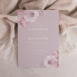 Stunning Dusty Rose & Mauve Elegant Wedding Inbjudningar