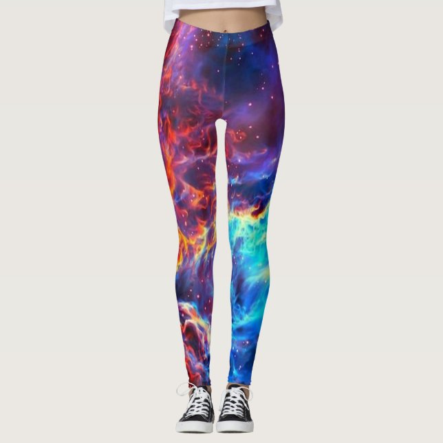 Stunning Färg Composite Star Nebula Leggings (Framsida)