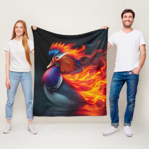 Stunning Flamebojant Firebird Hett Mandarin Anka Fleecefilt