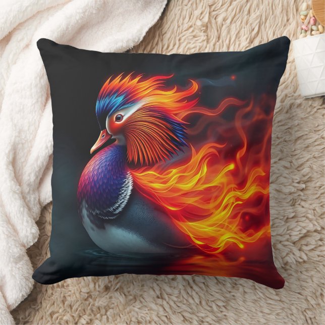 Stunning Flamebojant Firebird Hett Mandarin Anka Kudde (Filt)