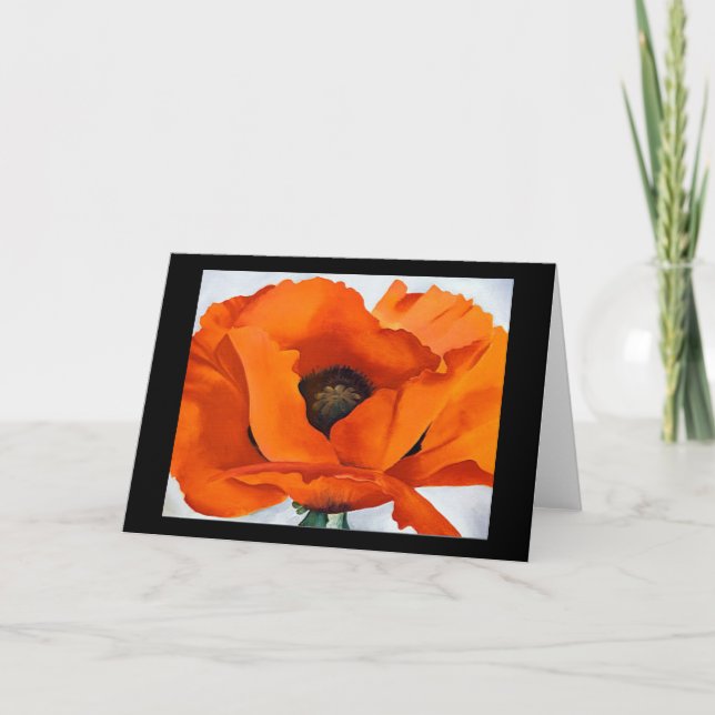 Stunning Georgia O'Keeffe Red Poppy Blank Kort (Framsida)