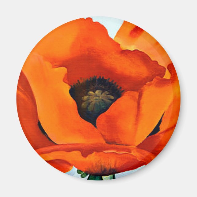 Stunning Georgia O'Keeffe Red Poppy Magnet (Framsidan)