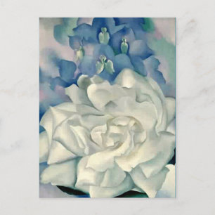Stunning Georgia O'Keeffe Vit ros och Larkspur Vykort