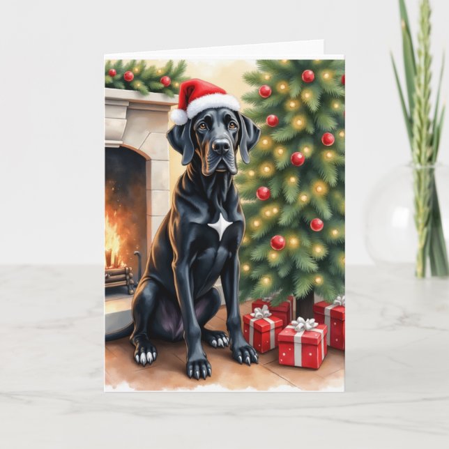 Stunning Great Dane Christmas Card Kort (Framsida)