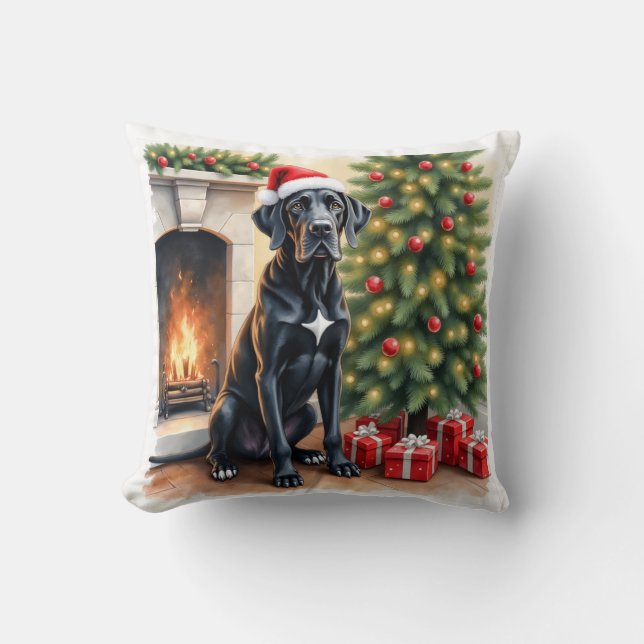 Stunning Great Dane Christmas Cushion Kudde (Framsida)